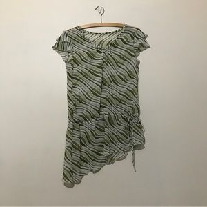 Green ruffle blouse